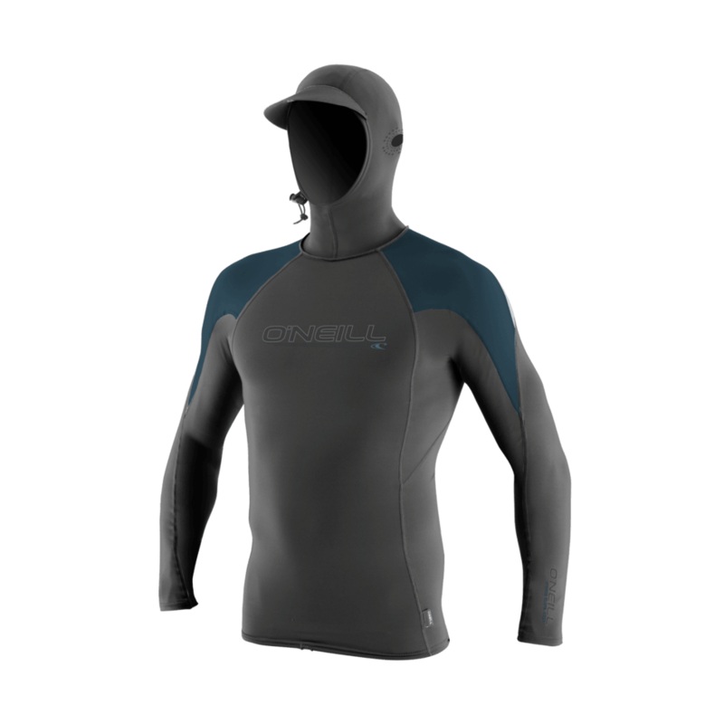 2022 O'neill Premium O'Zone L/S Rash Guard W/hood GREY