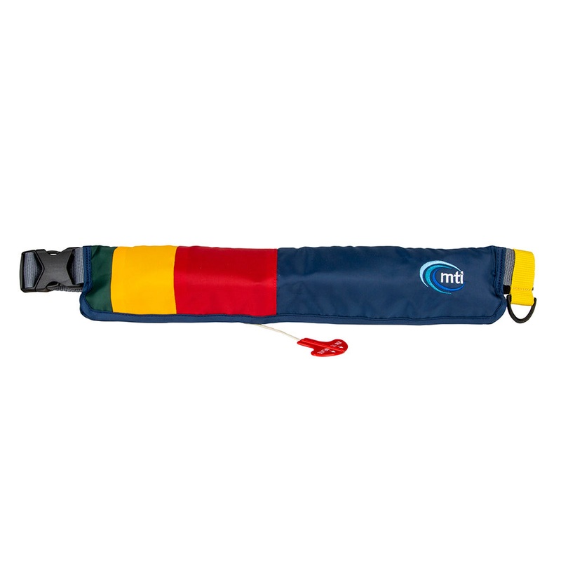 MTI Life Jackets16g Inflatable Belt Pack - Manual- Rasta Stripe
