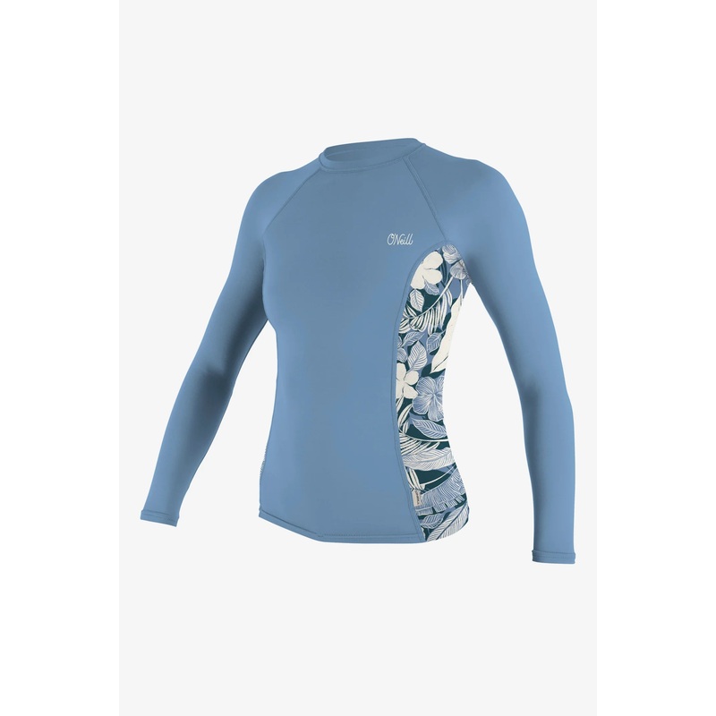 O'Neill WMS Side Print LS Rash Guard Denim