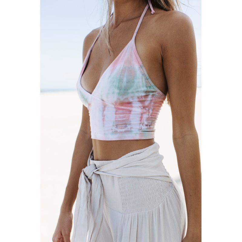 Atlantic Ave Top in Coral Tie Dye
