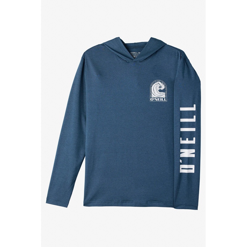 O'NEILL TRVLR UPF HOODED L/S - SWELL- NAVY HEATHER