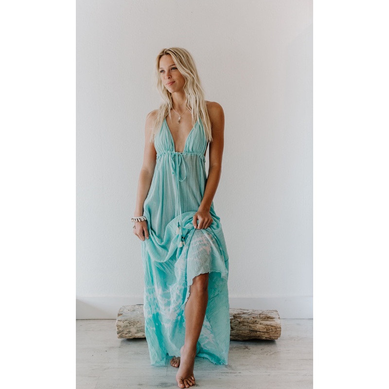Zahara Light Teal Maxi Dress