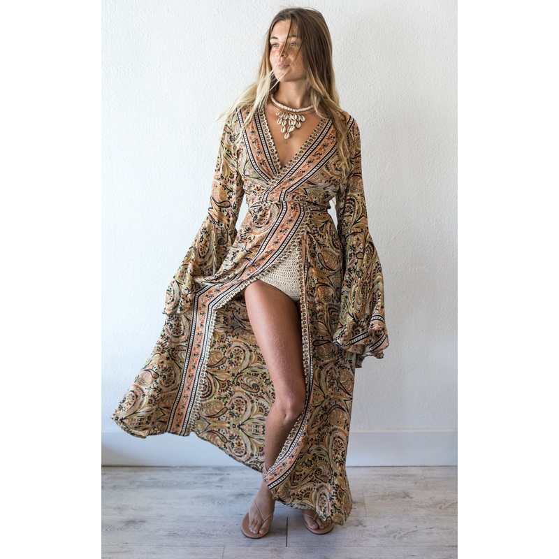 My Trip To Goa Wrap Kimono Dress