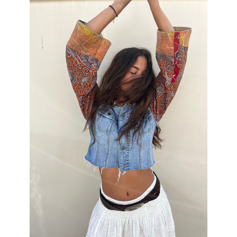 Up cycled denim jacket