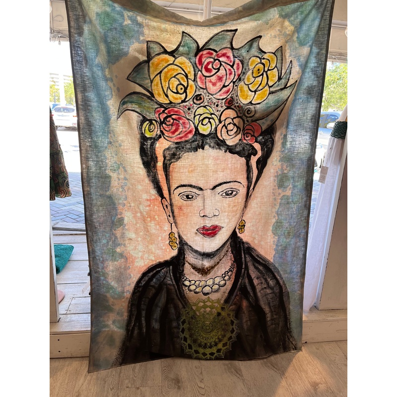 Frida kahlo hand painted canvas