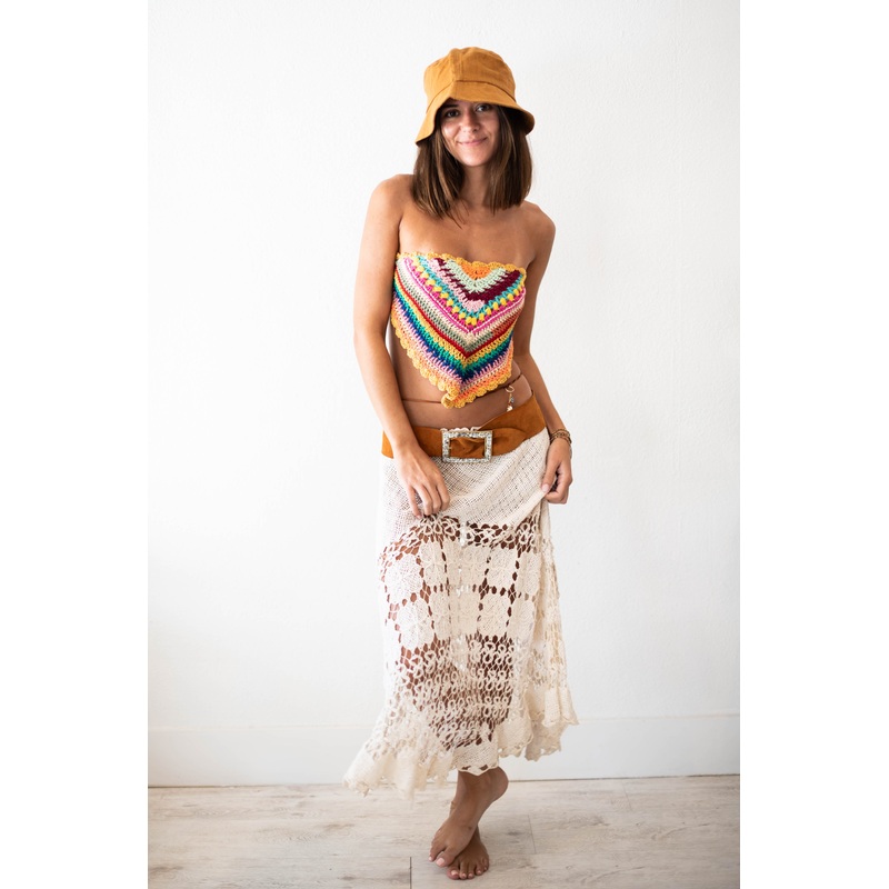 Rainbow Crochet Top