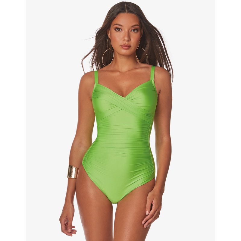 Ceylan Underwire Crossover Swimsuit - Lime