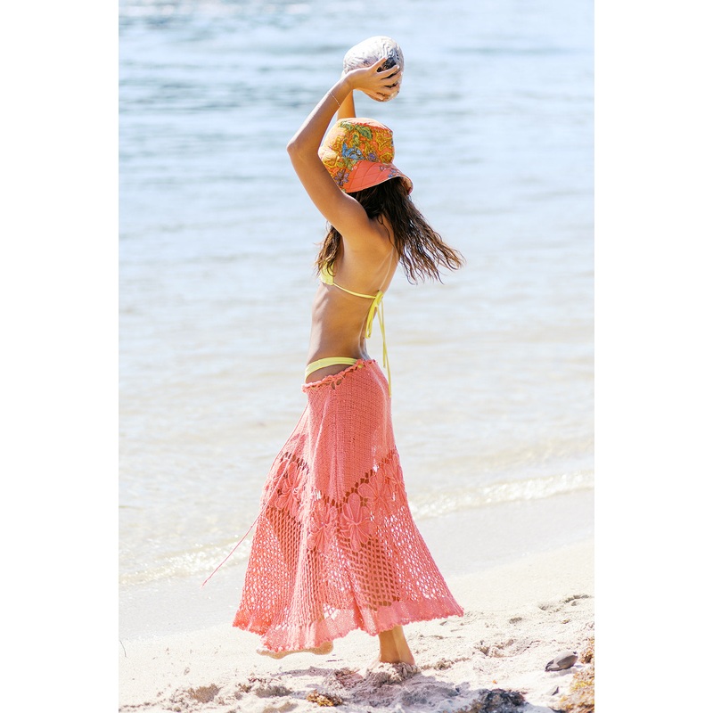 Coral Escape Maxi Skirt