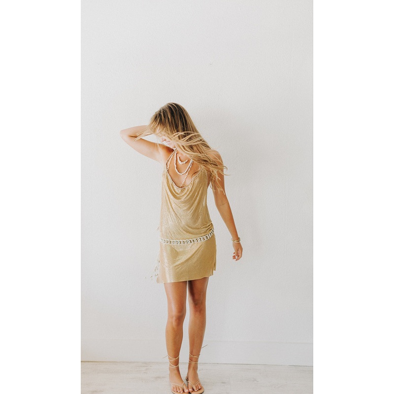 I am Golden Mini Dress