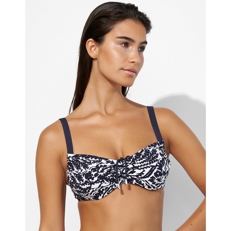 Arabesque Mood Underwired Bikini Top - Canvas Blue