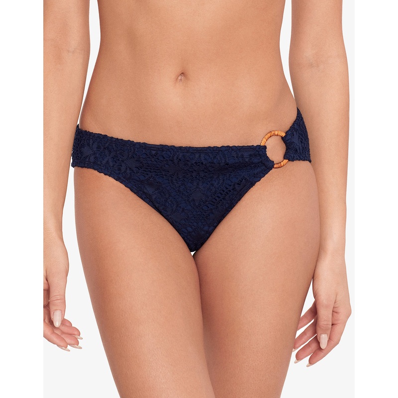 Crochet Rattan Ring Bikini Pant - Navy