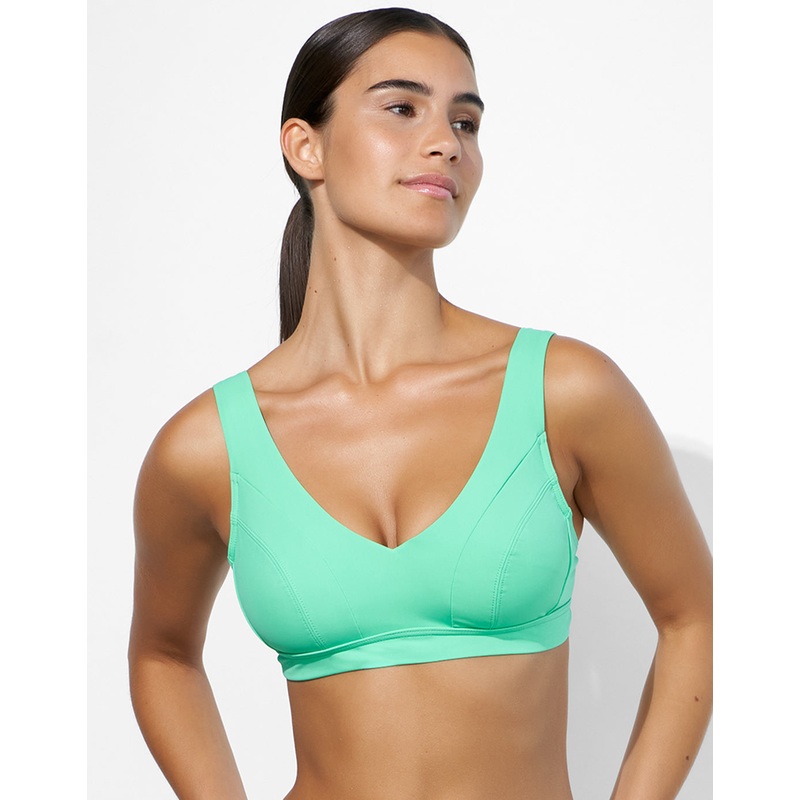 Eco Shape Bralette Crop Bikini Top - Lush Lime