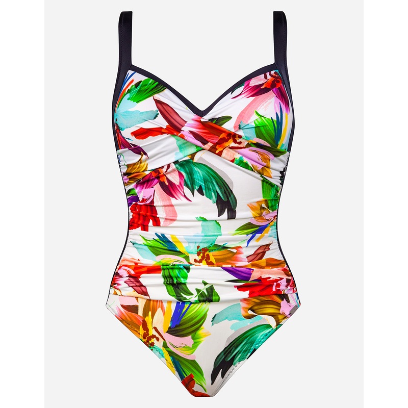 Floral Rainbows Twist Front Swimsuit