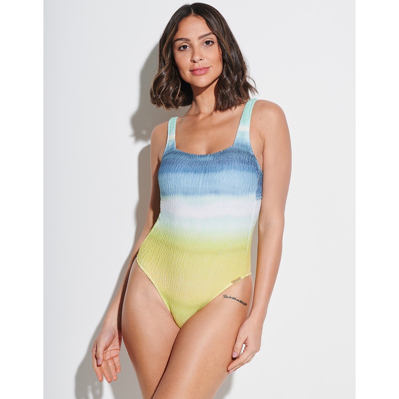 Ombre Flow Swimsuit - Aqua Shades
