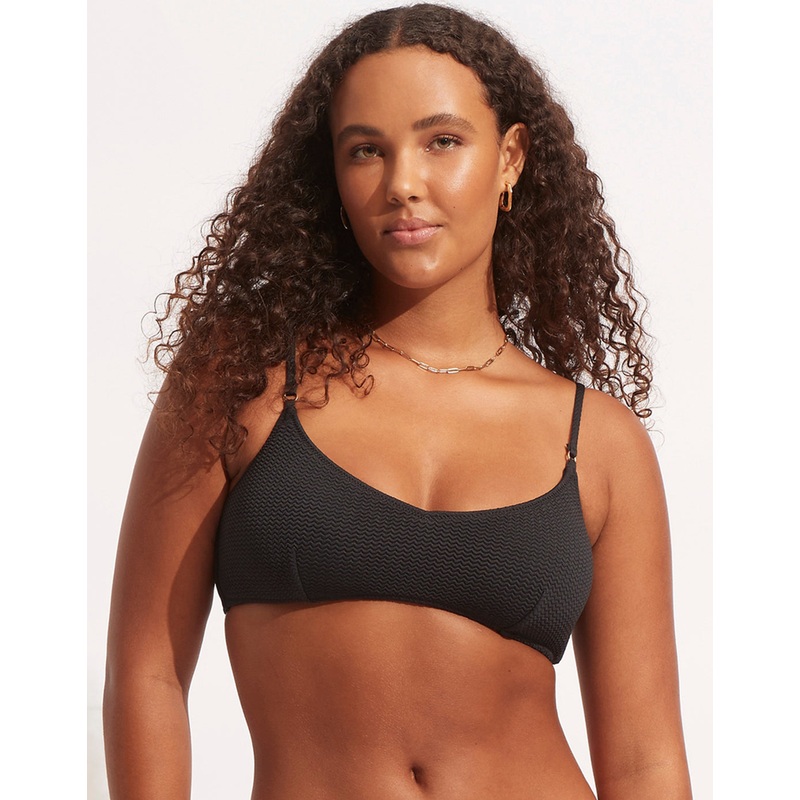 Sea Dive Bralette Bikini Top - Black