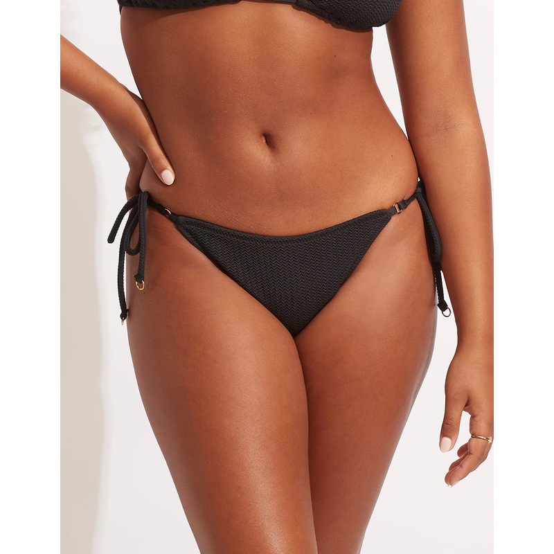 Sea Dive Tie Side Rio Bikini Pant - Black