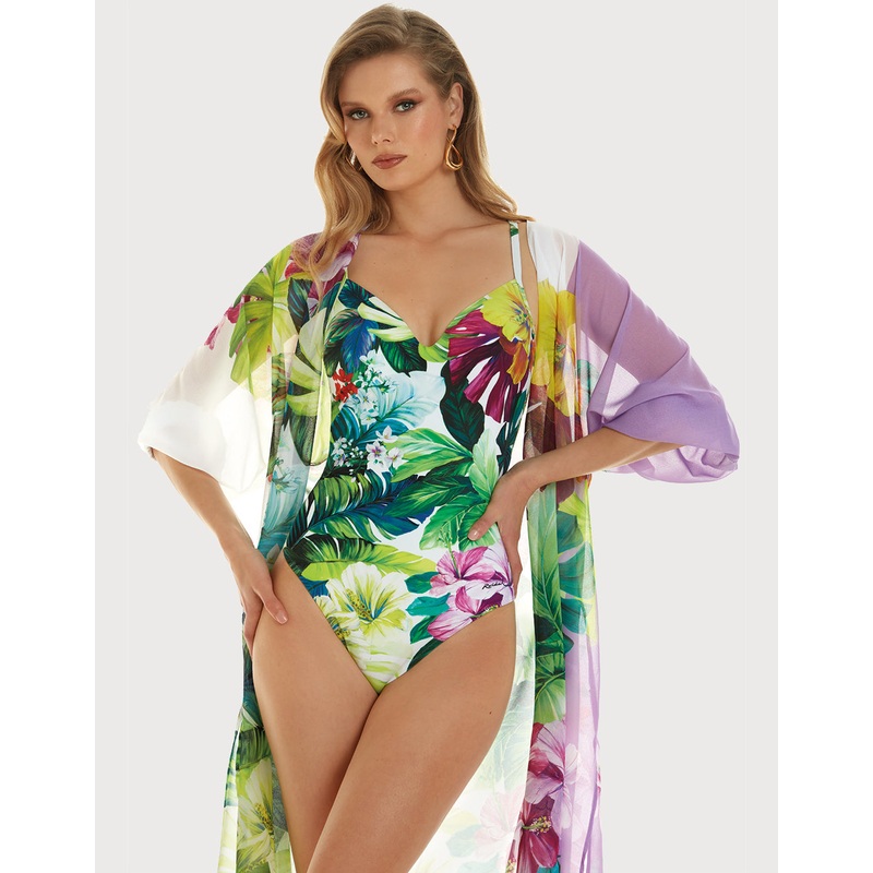 Tropic Midi Beach Shirt - Tropical