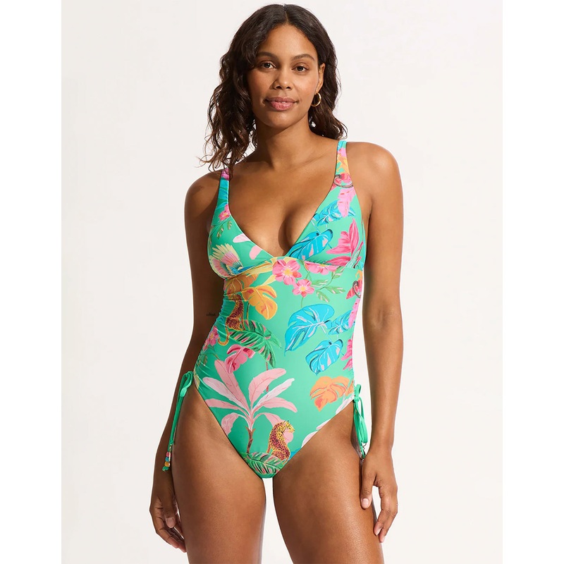 Tropica Drawstring Side Swimsuit - Jade