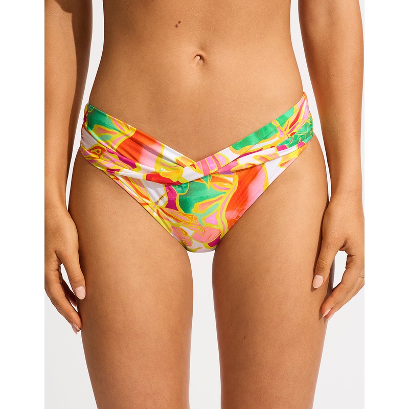 Wonderland Twist Band Hipster Bikini Pant - Fuchsia Rose