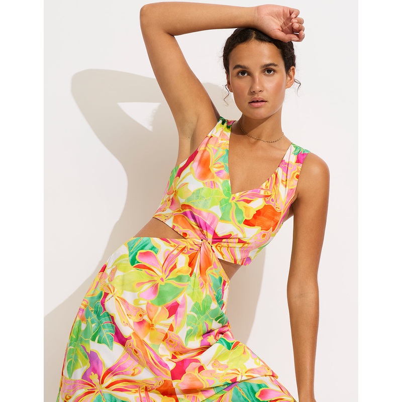 Wonderland Twist Front Maxi Dress - Fuchsia Rose
