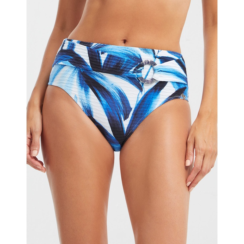 Azura Maxi Bikini Pant - Blue and White
