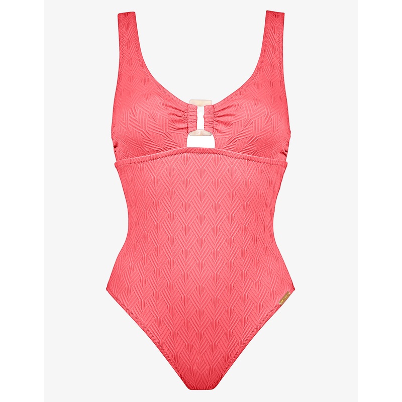Island Nostalgia Ring Front Swimsuit - Ocean Coral