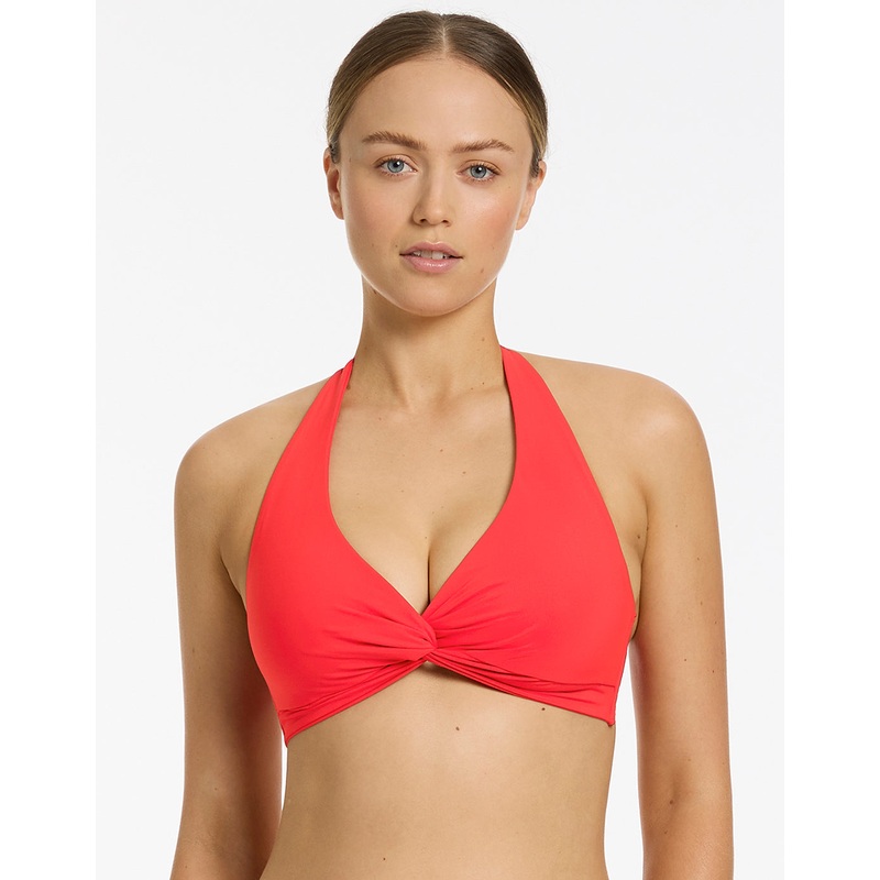 Jetset D DD Twist Front Bikini Top - Cherry