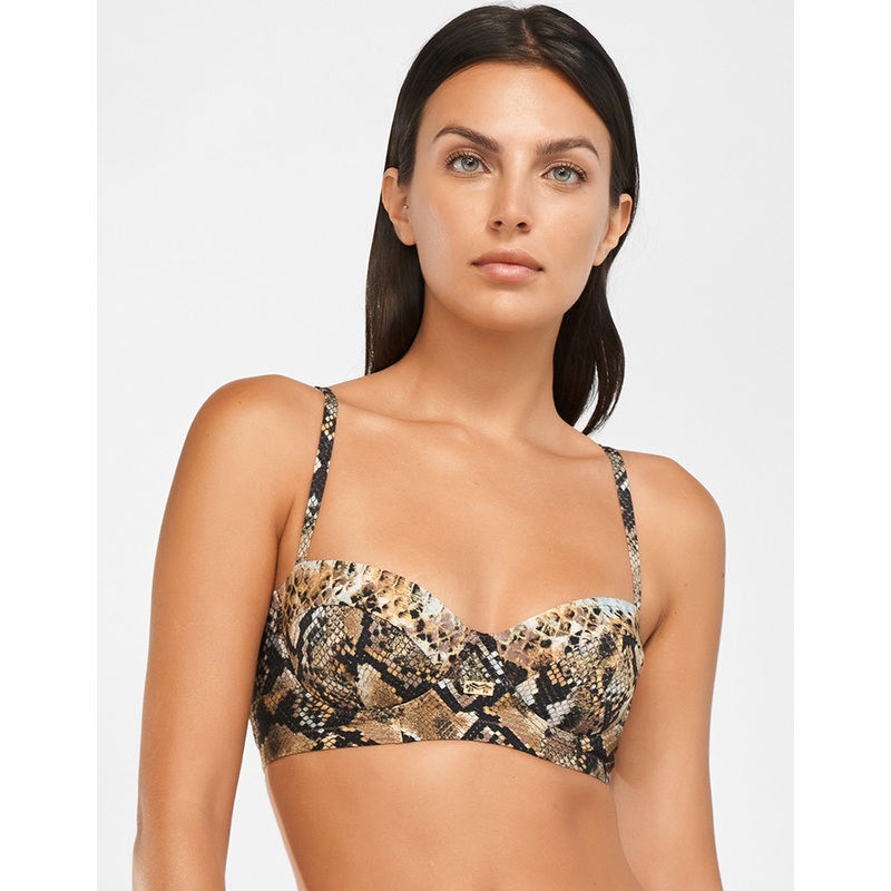 Serpent Underwired Balconet Bikini Top - Python