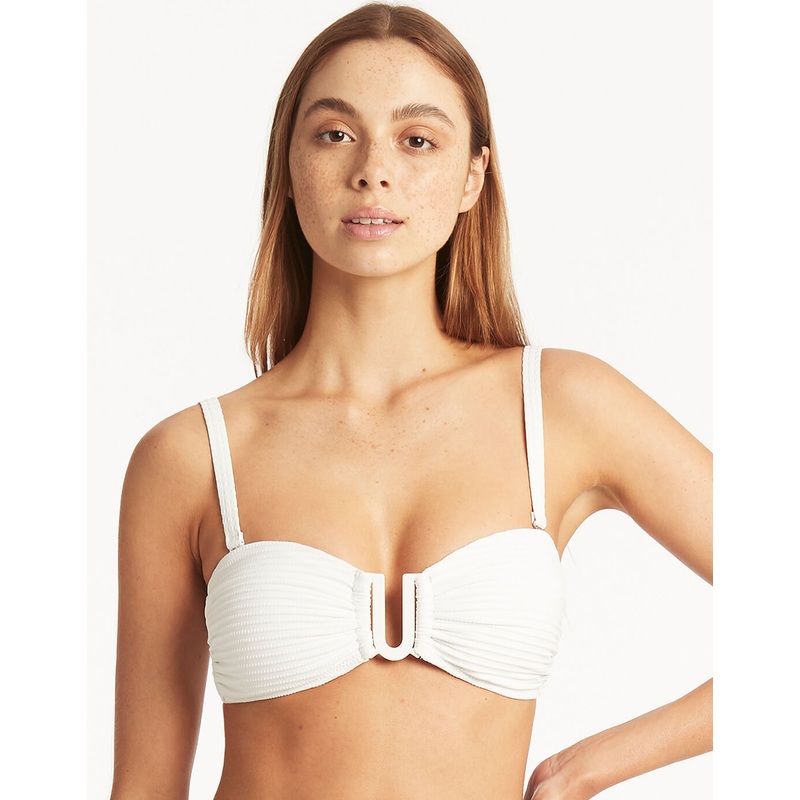 Spinnaker U Bar Bandeau Bikini Top - White
