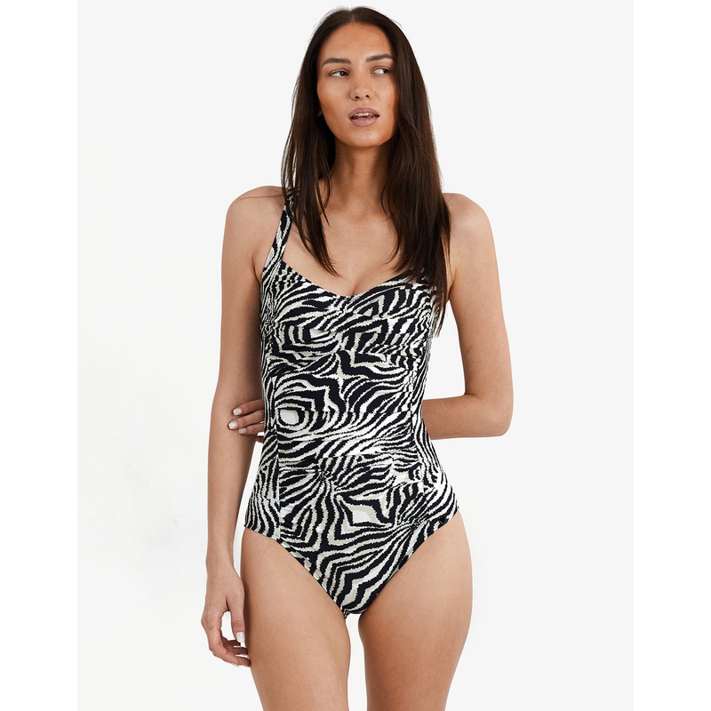 Zebra Potenza Swimsuit - Brown and White