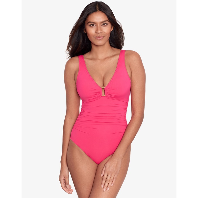 Beach Club Solids Ring OTS Swimsuit - Passionfruit