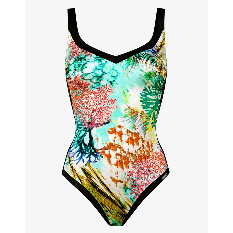 Coral Paradise Moulded Swimsuit - White Reef