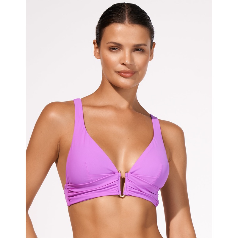 Honesty Banded Bikini Top - Violet