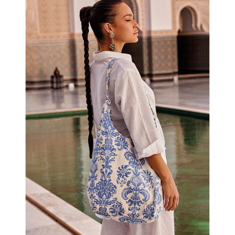 Maya Paisley Beach Bag - Multi Blue