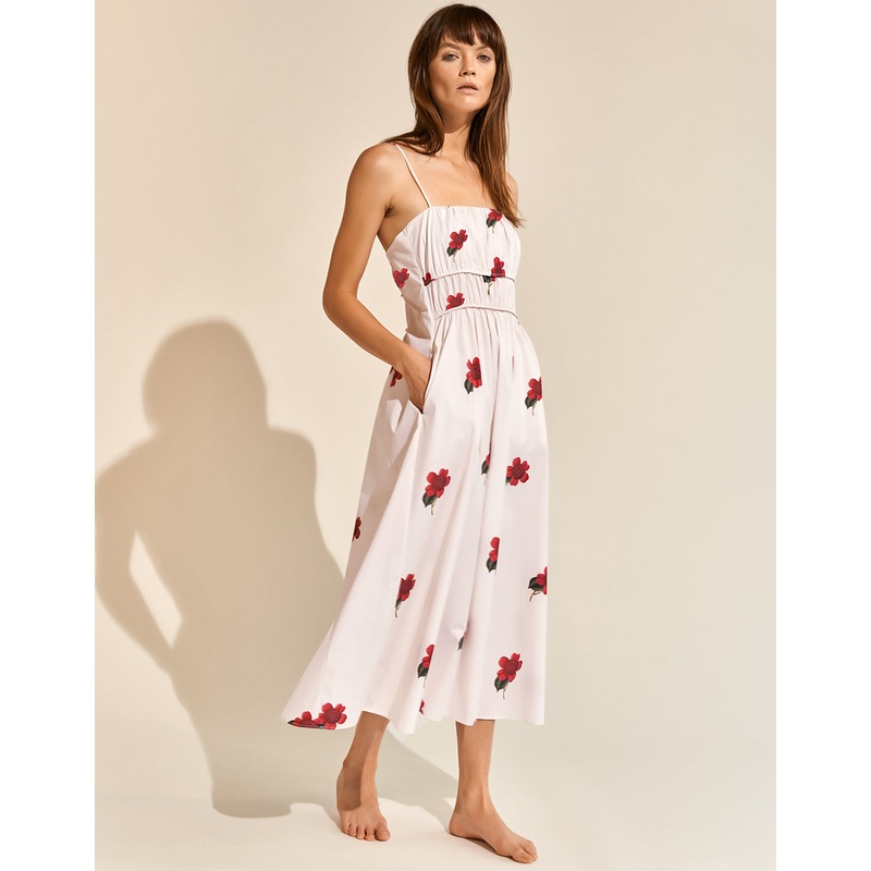 The Bloom Dress - White Red