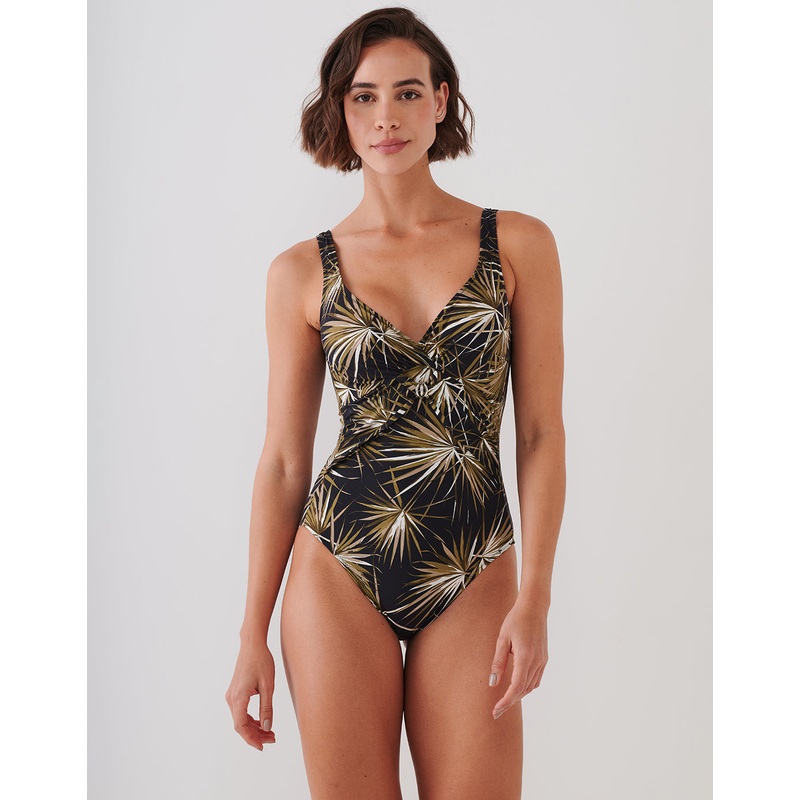 Yucca Flash Underwired Swimsuit - Black Khaki