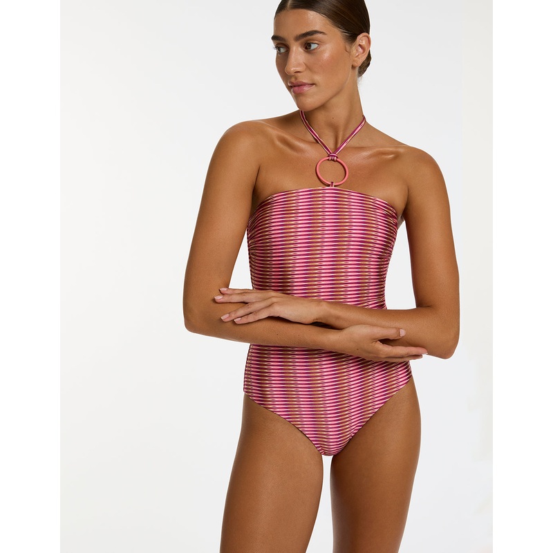 Alessia Geo Halter Swimsuit - Peony
