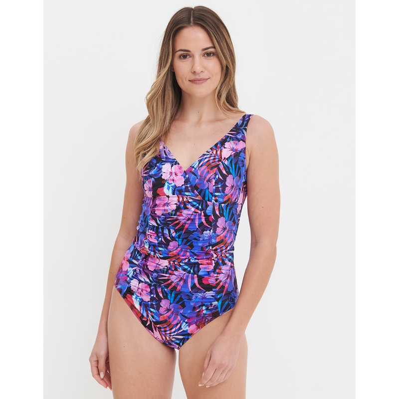 Ava Longer Length Swimsuit - Night Tropics