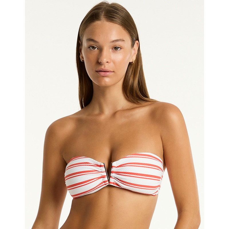 Biarritz V Bar Bandeau Bikini Top - Flame