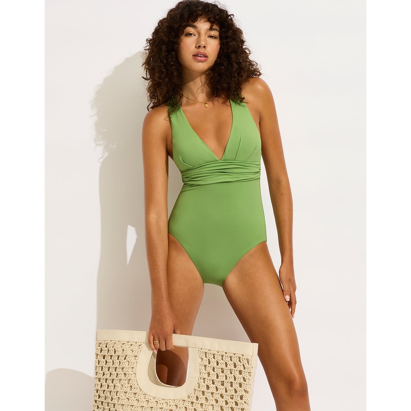 Collective Cross Back Swimsuit - Sage