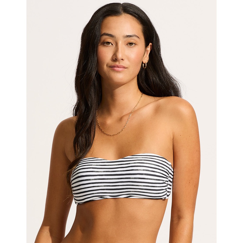 Isla Palm Bustier Bandeau Bikini Top - White