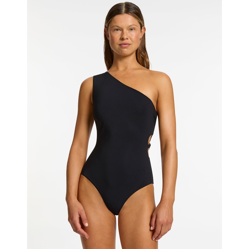 Jetset Lien One Shoulder Swimsuit - Black