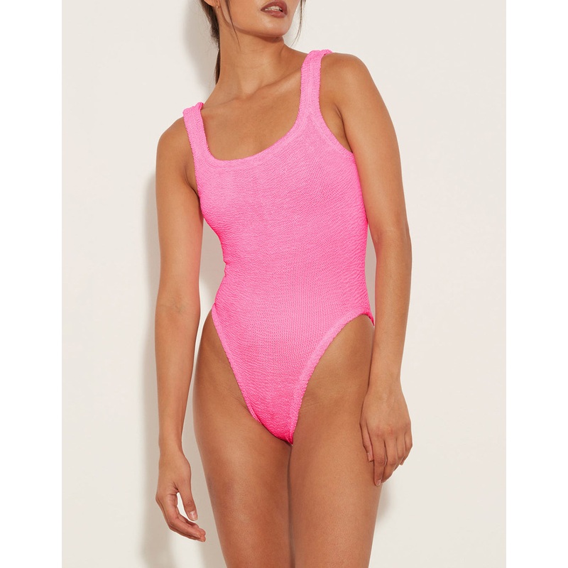 Square Neck Swimsuit - Bubblegum Pink
