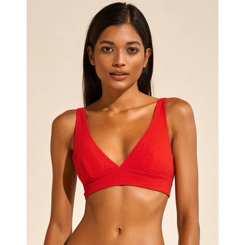 The Bloom Bralette Bikini Top - Radiant Red
