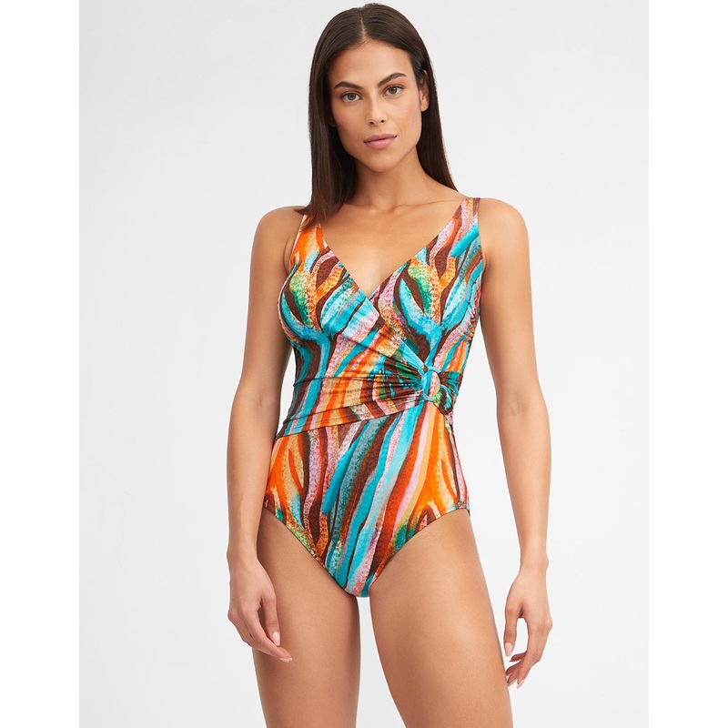 Aquarelle Wrap Front Swimsuit