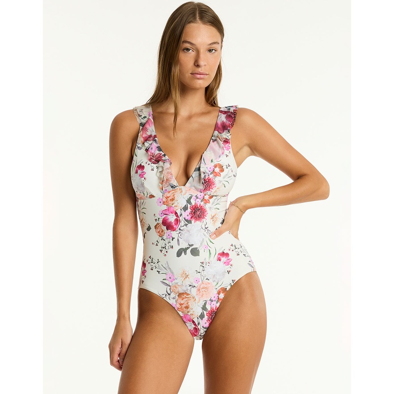 Belle Frill Swimsuit - Coconut