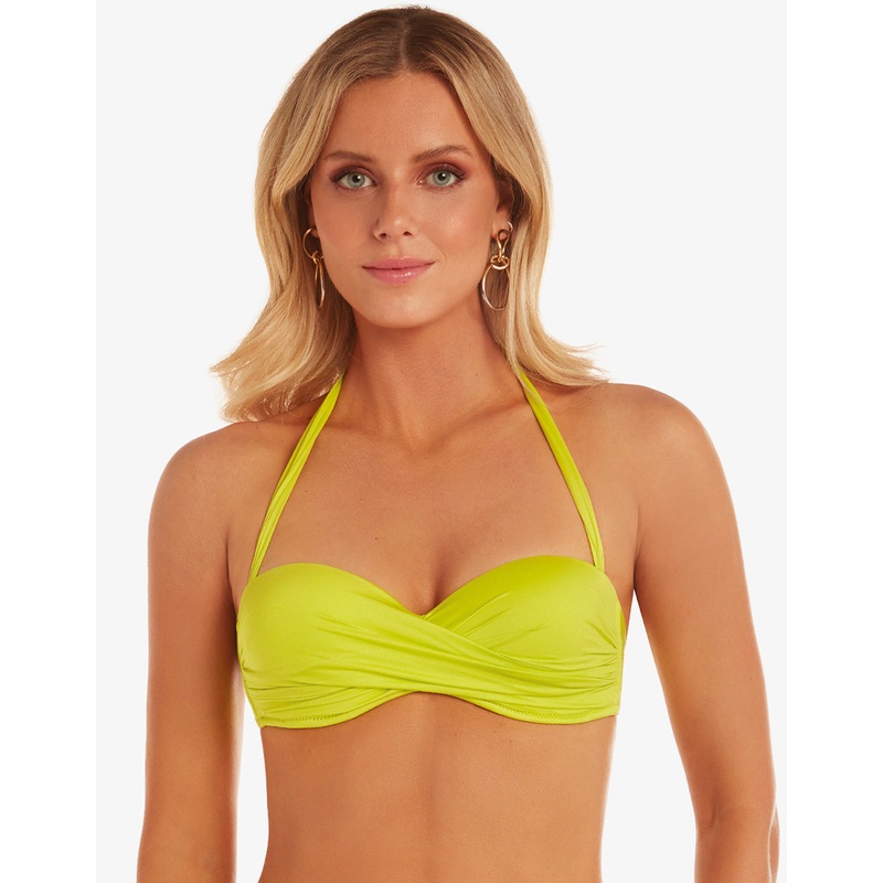 Ceylan Twist Bandeau Bikini Top - Lima