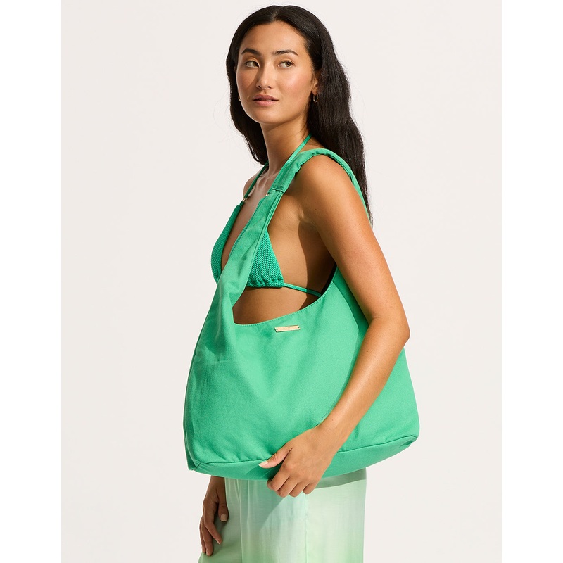 Cotton Canvas Tote Bag - Jade