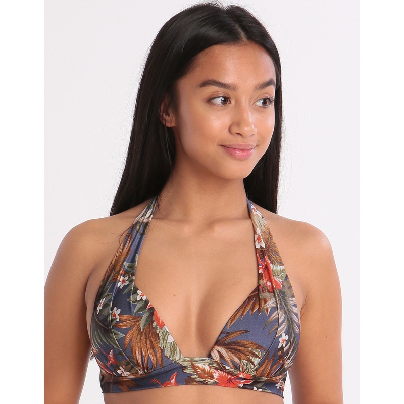 Iquitos Maho Halter Bikini Top - Blue