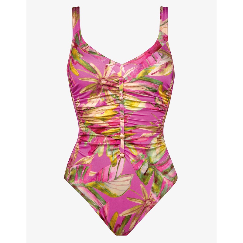 Pink Heart Moulded Detail Swimsuit - Pink Blush